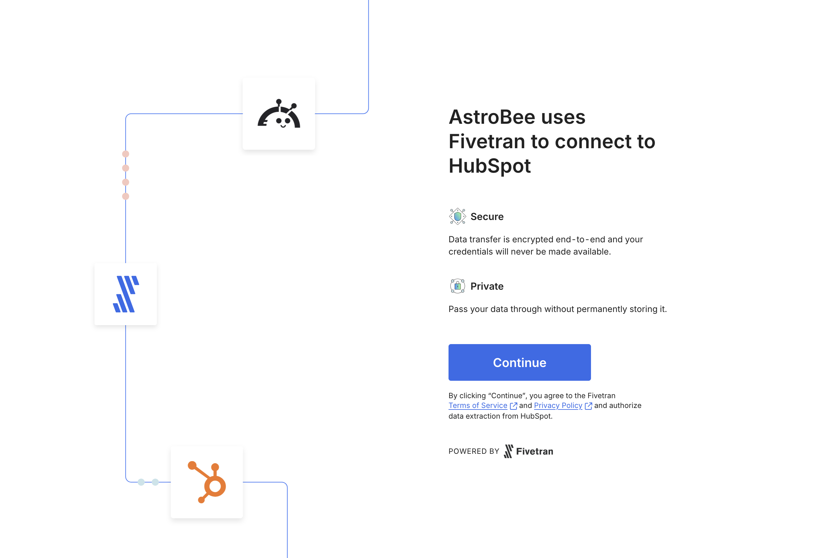 Fivetran authorization screen