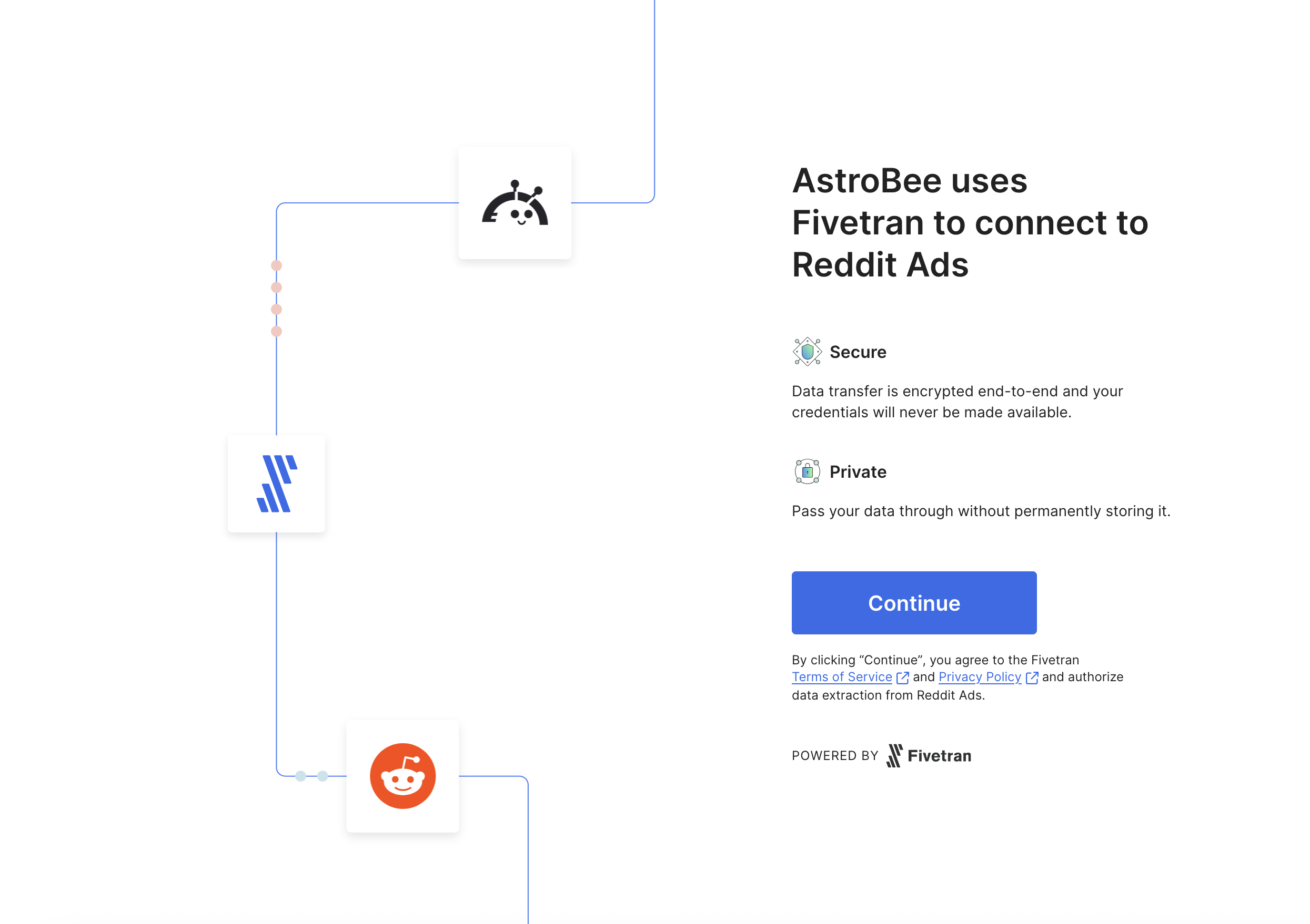 Fivetran authorization screen