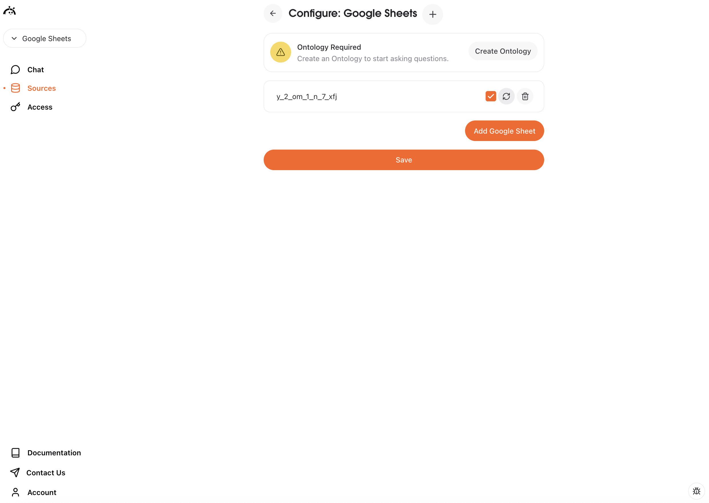 Save Google Sheets connection in AstroBee