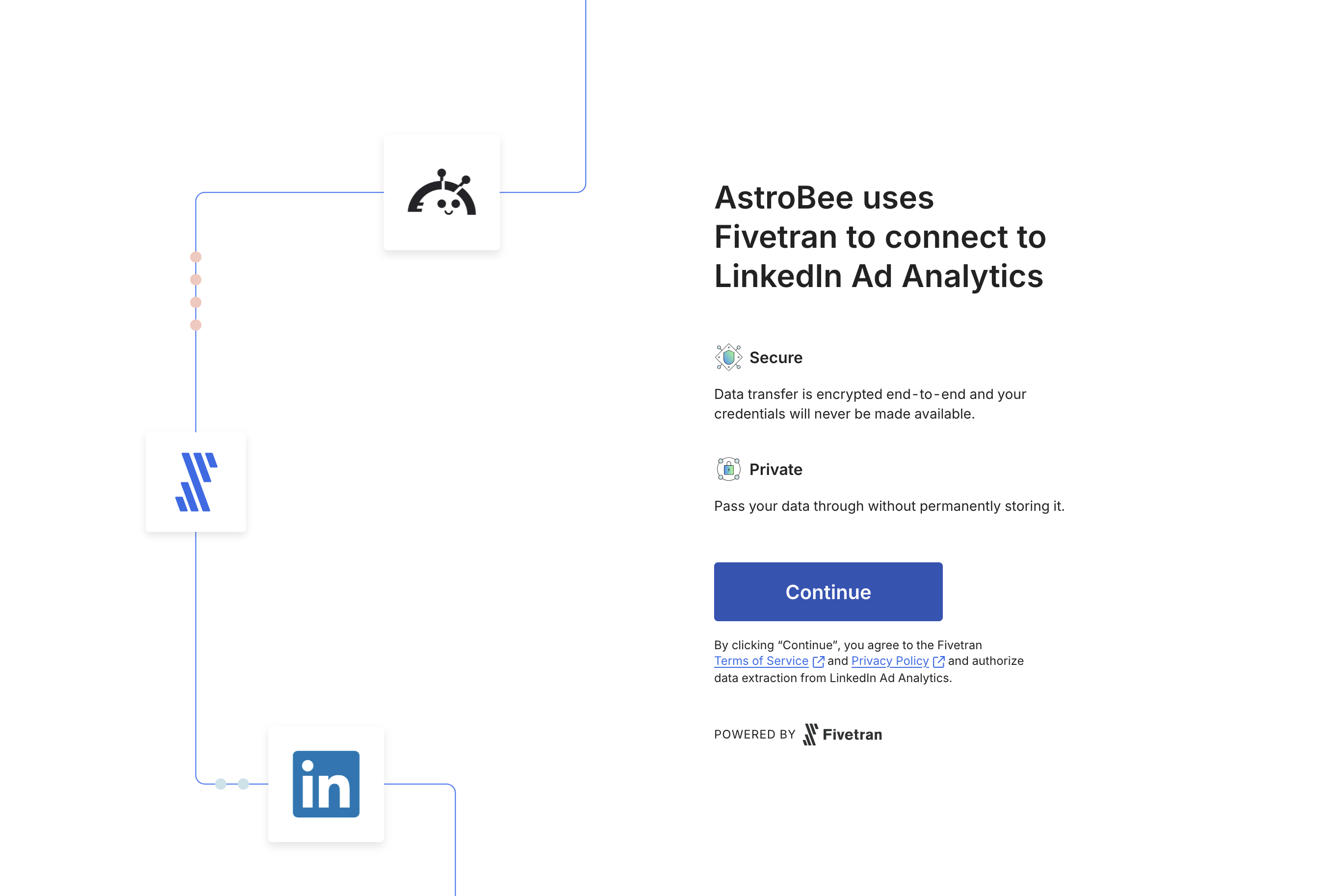 Fivetran authorization screen