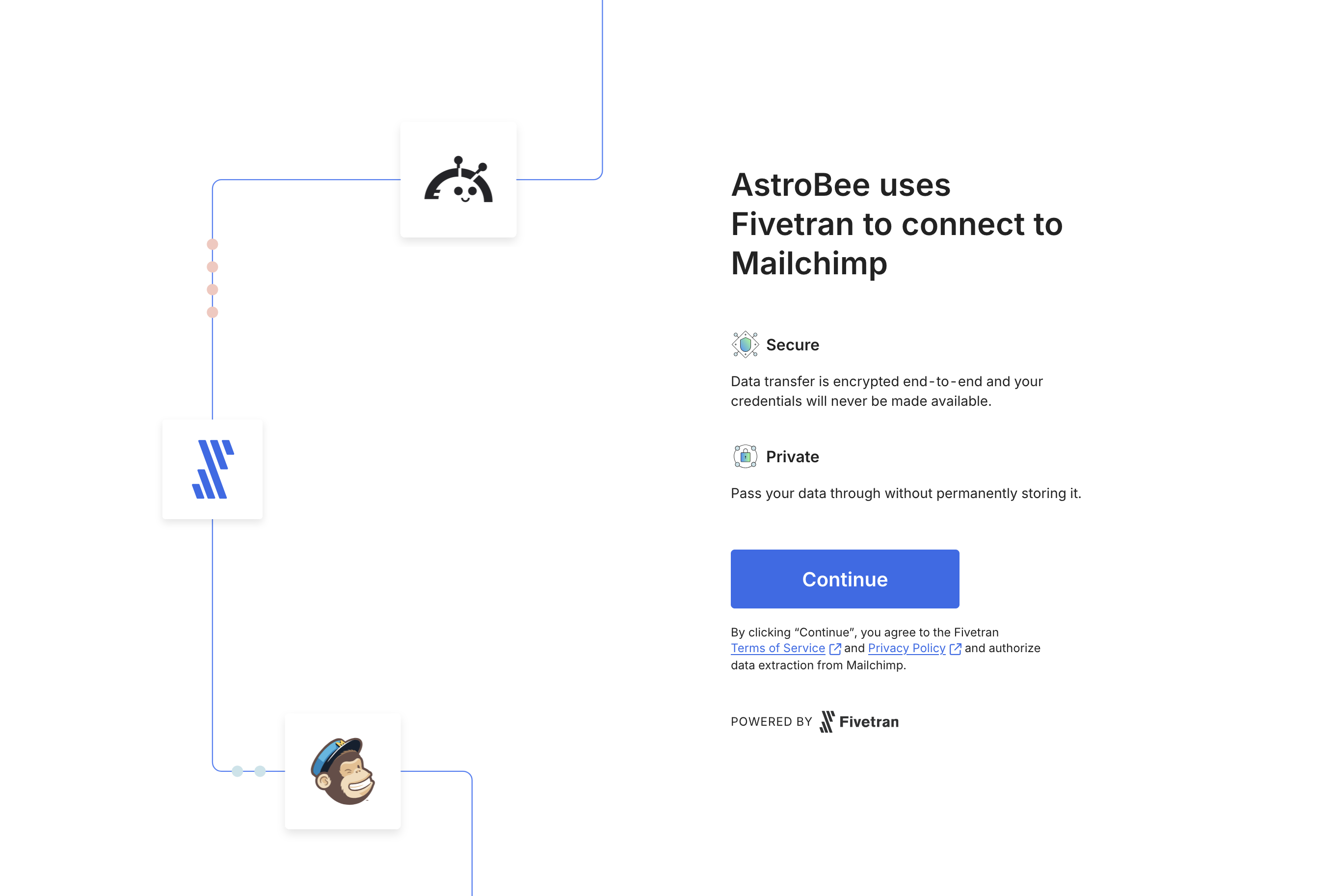 Fivetran authorization screen