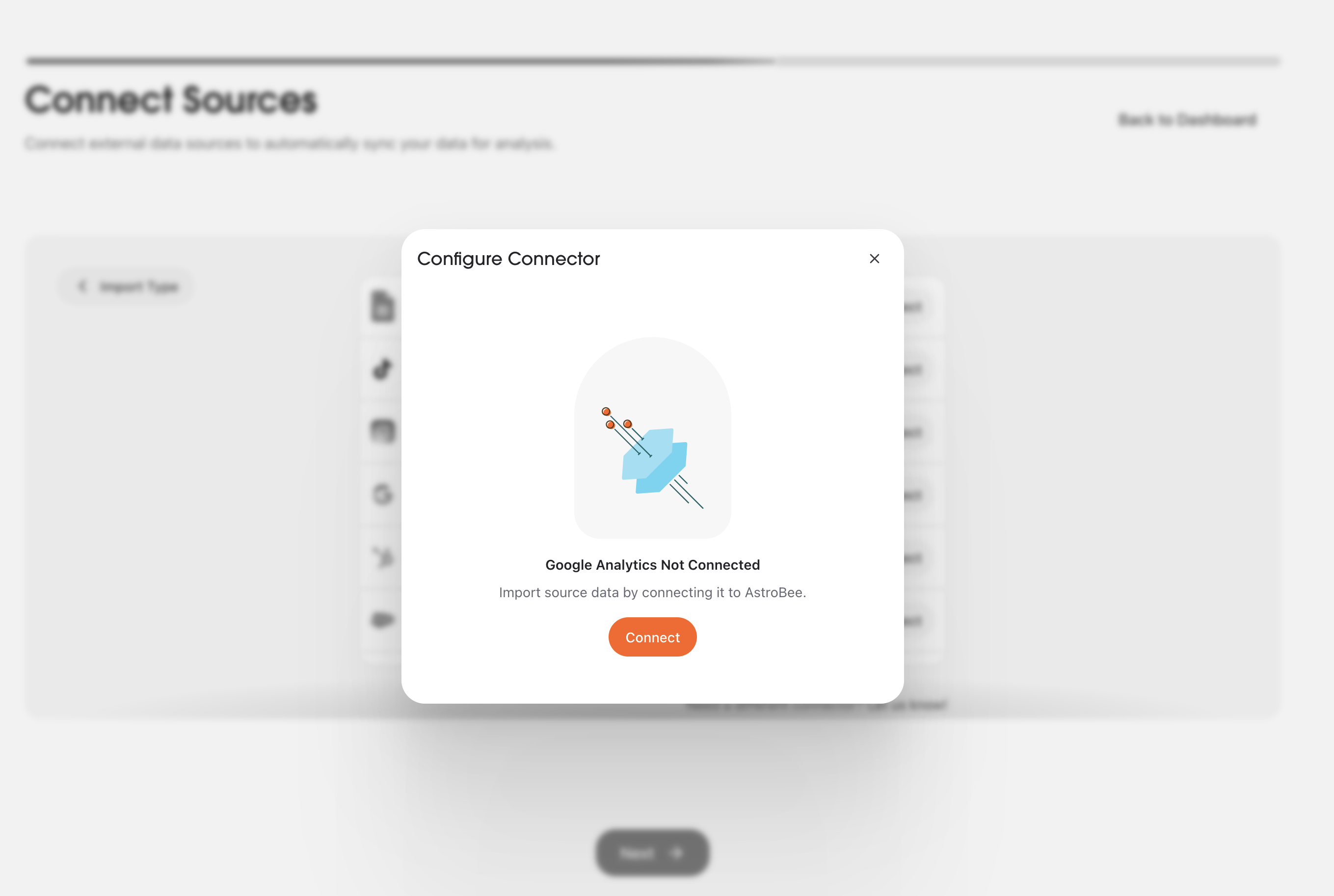 Configure Google Analytics modal