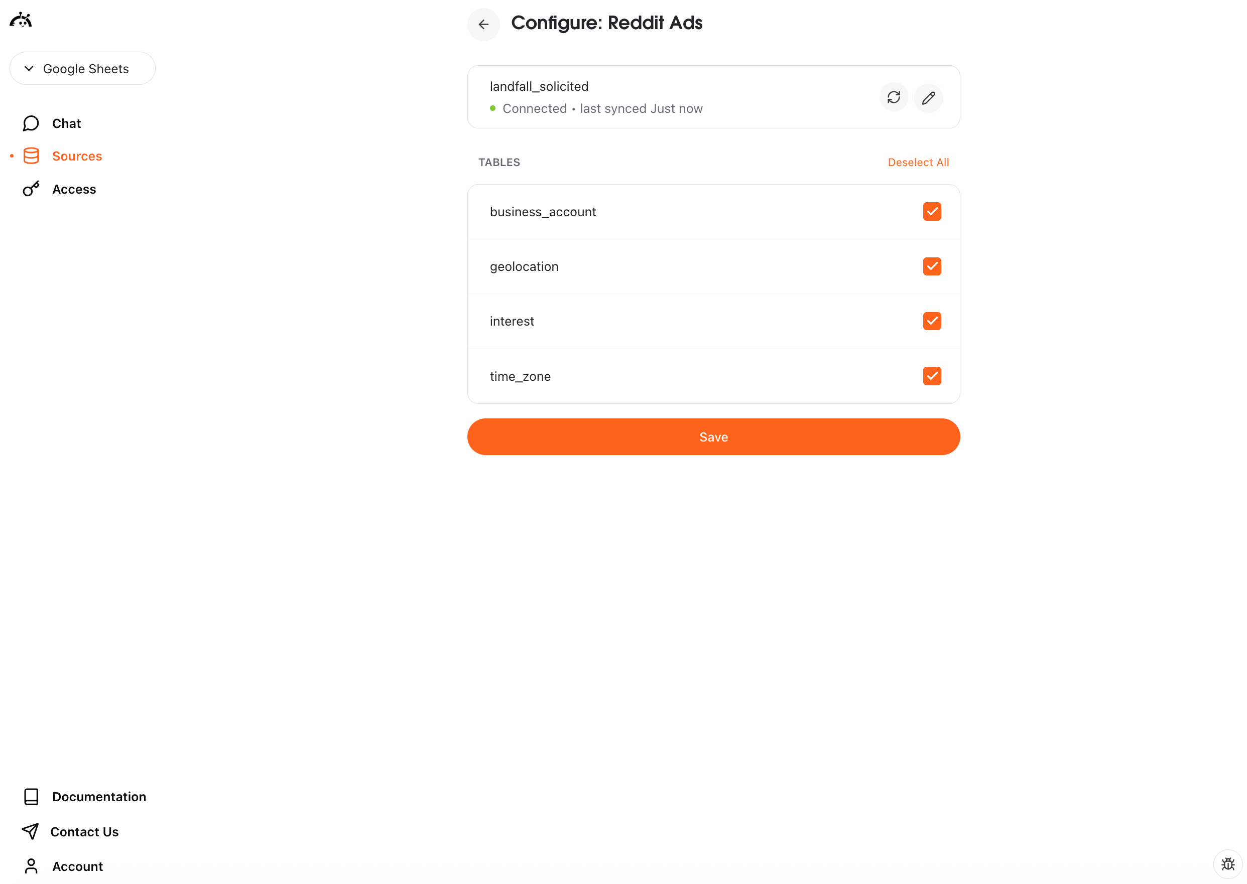 Select Reddit Ads tables in AstroBee