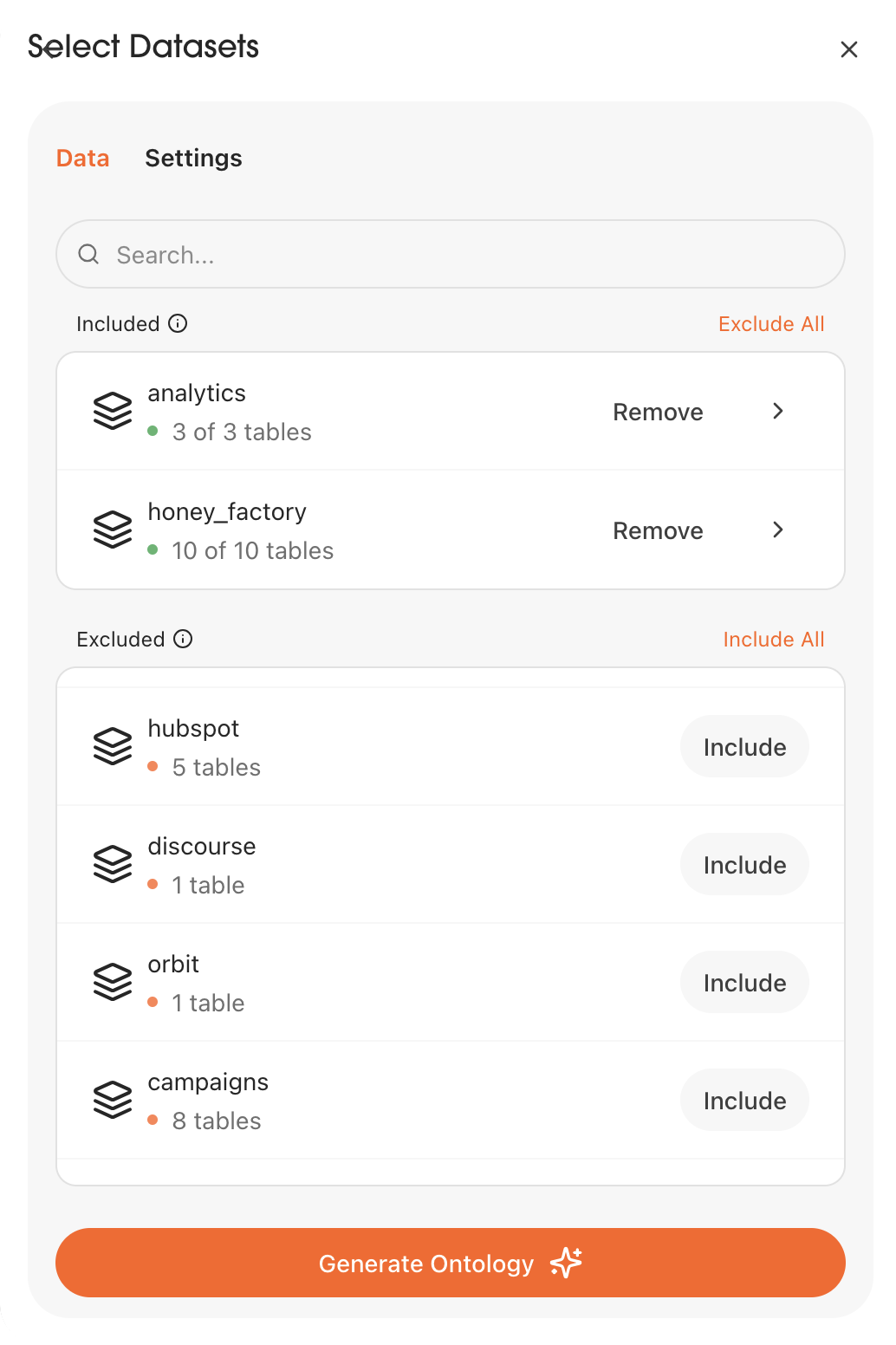 BigQuery Dataset Selection