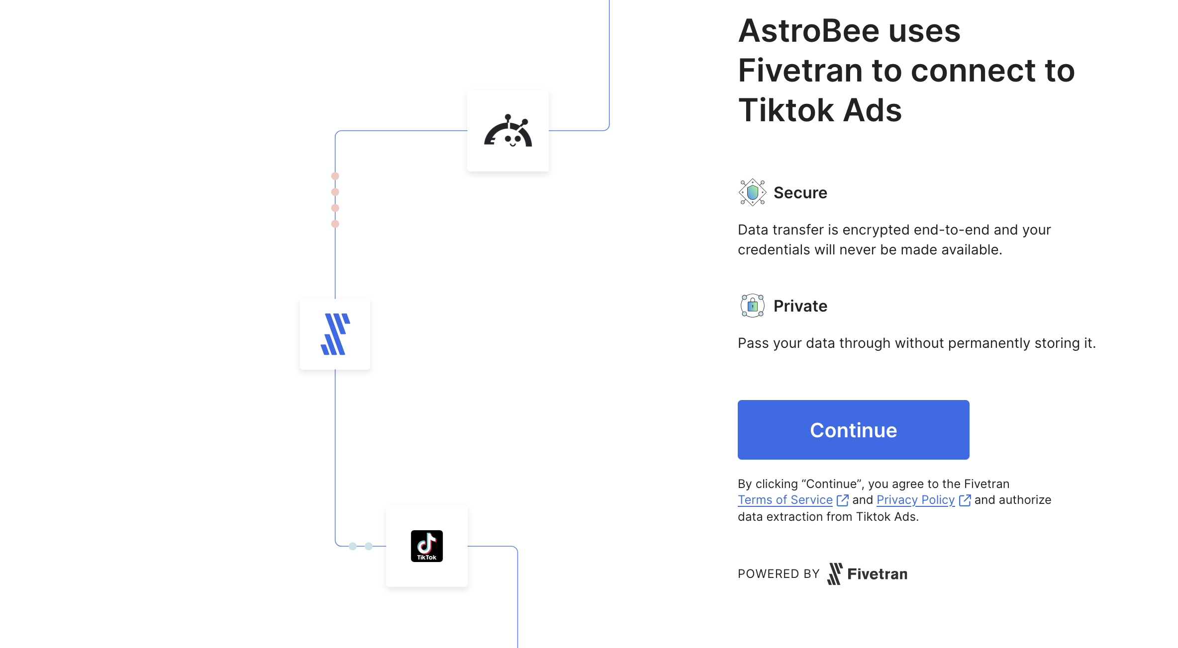 Fivetran authorization screen