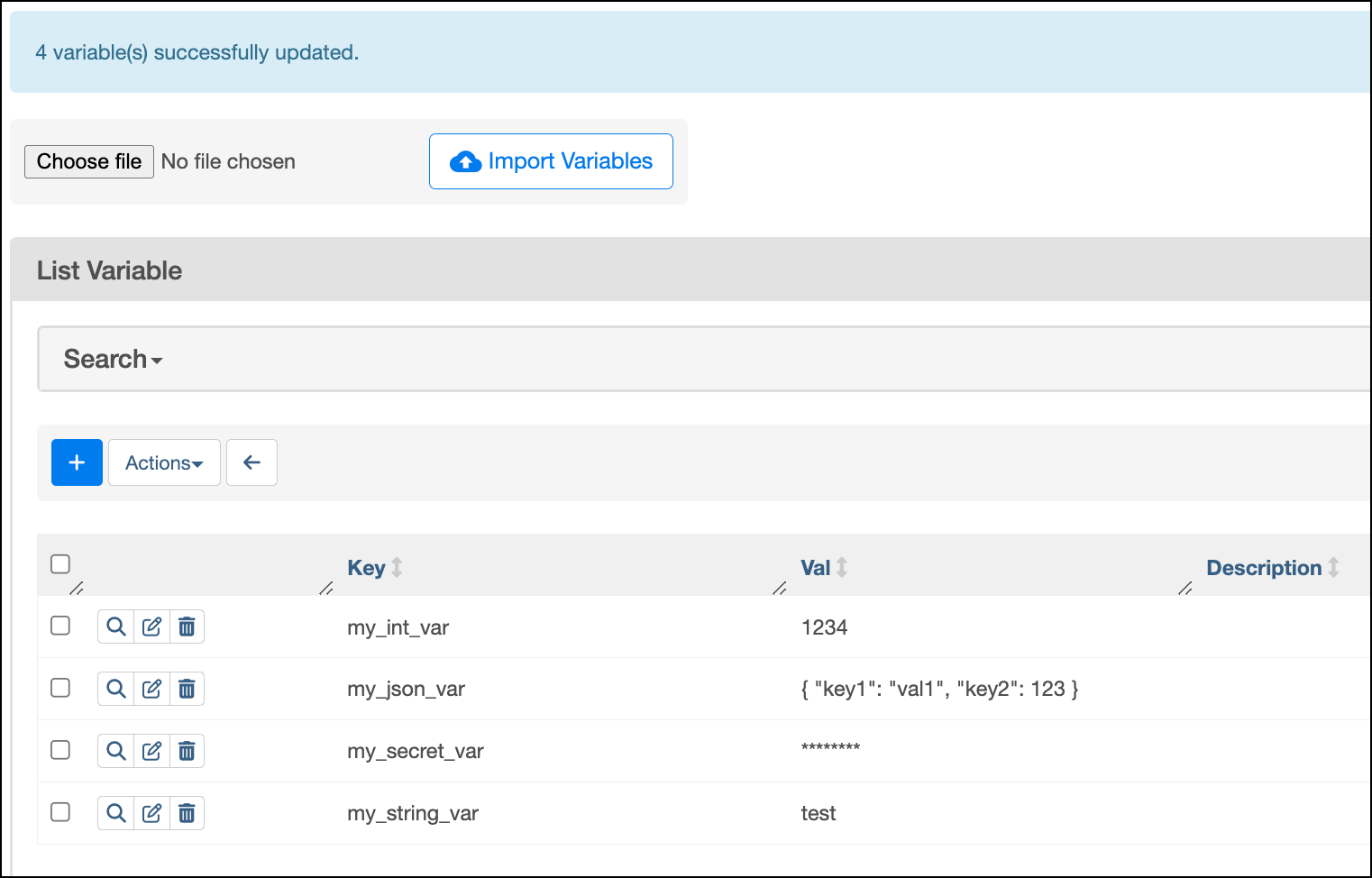 Import Variables