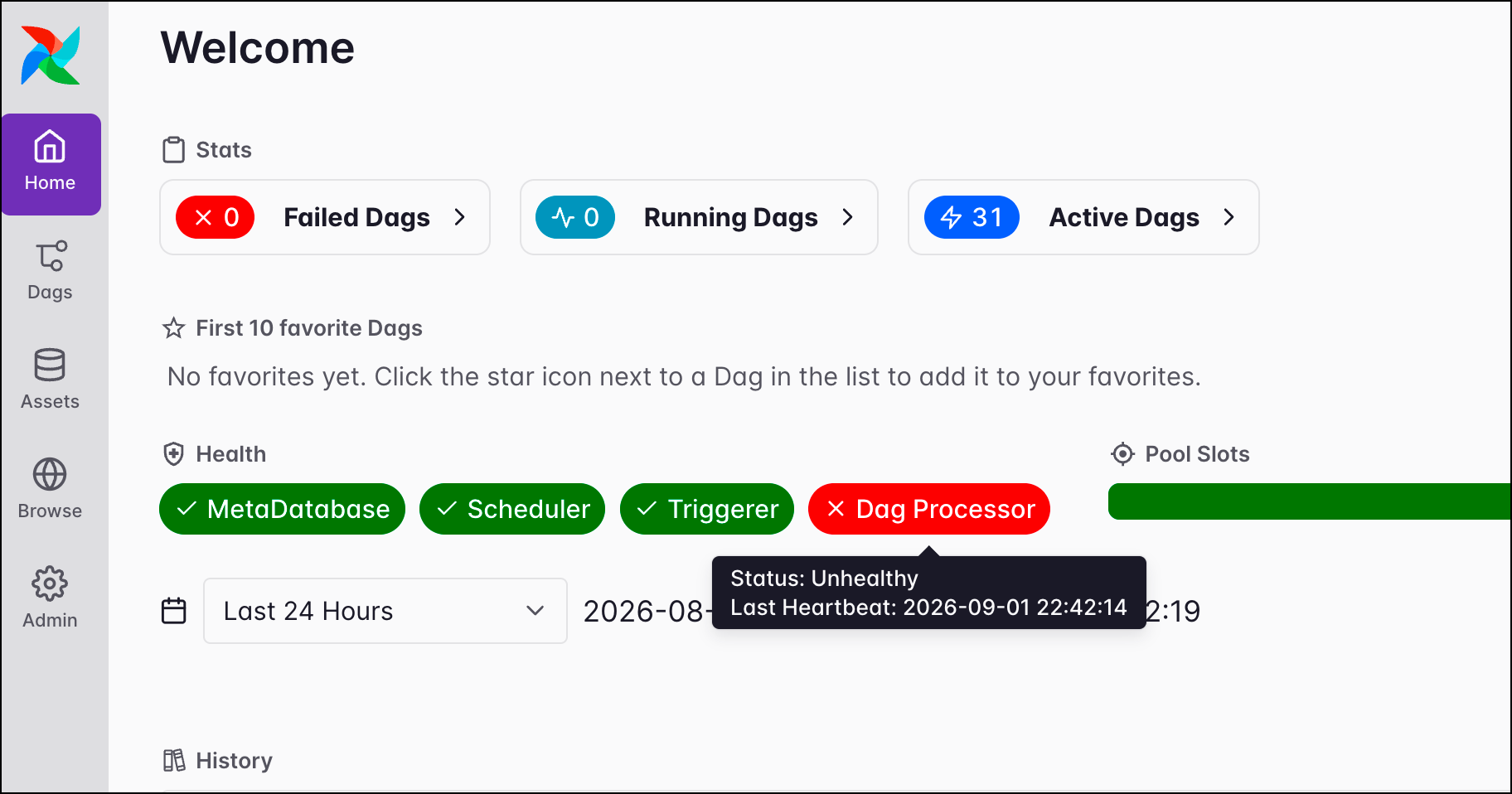 Dag processor unhealthy