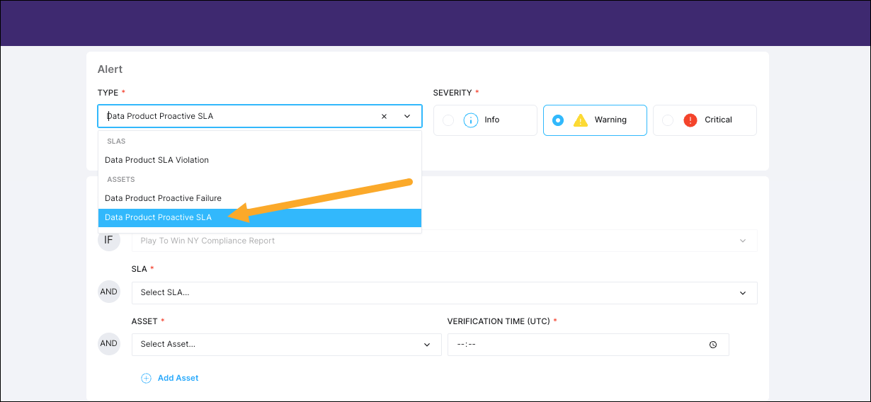 Astro Observe Alerts dropdown screenshot