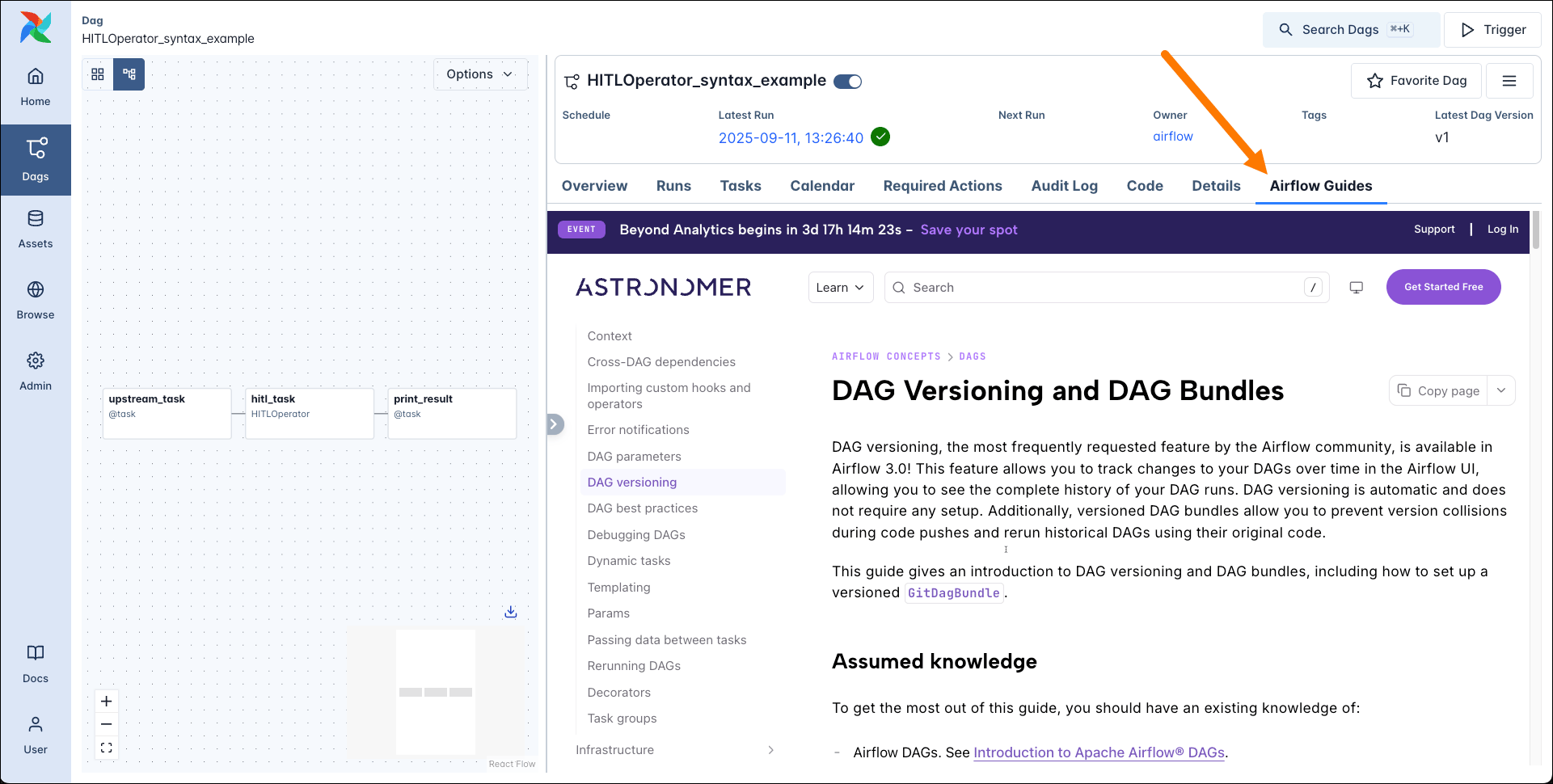 DAG tab