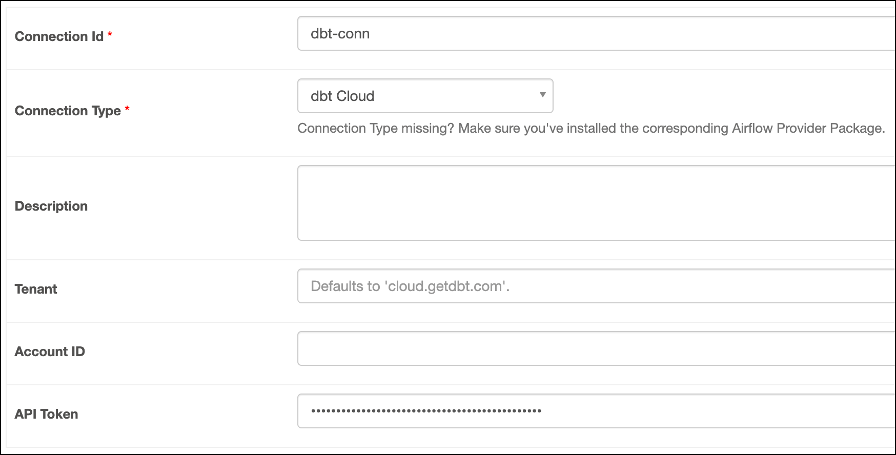 dbt Cloud connection test