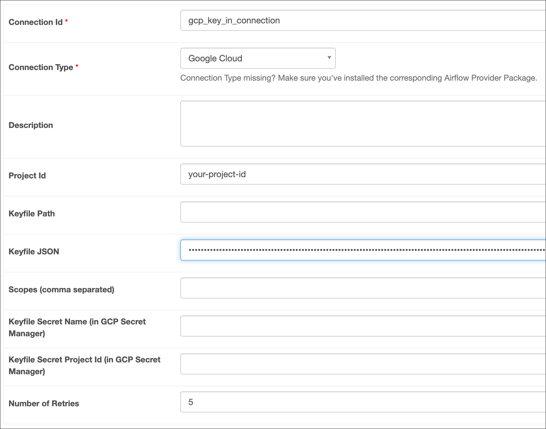 GCP-connection-key-in-ui