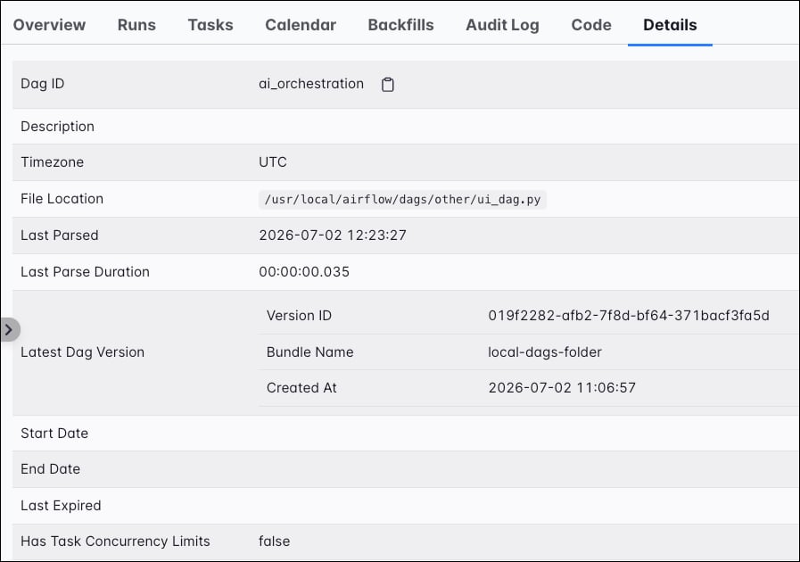 Screenshot of the Details tab.