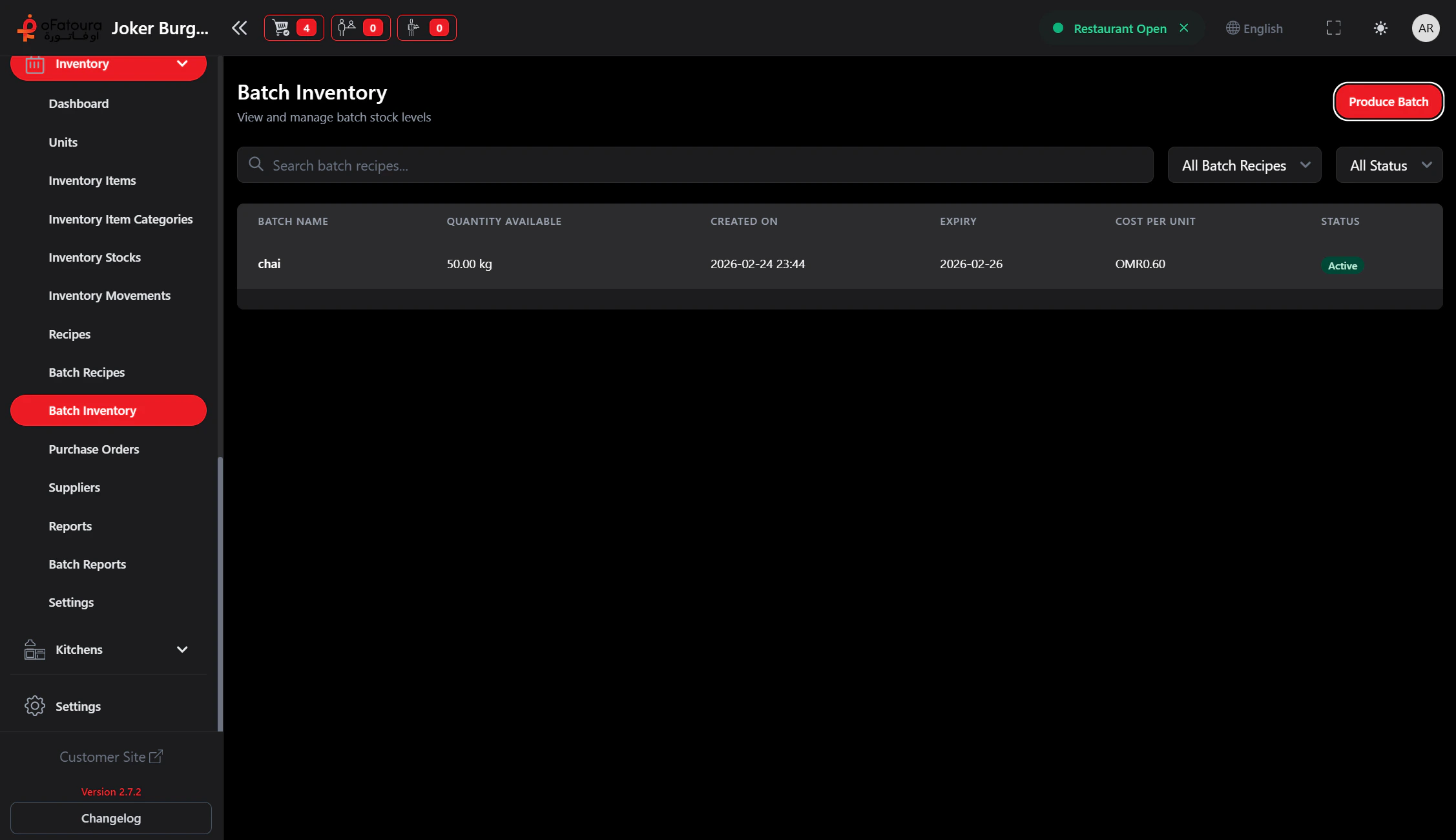 Batch Inventory List