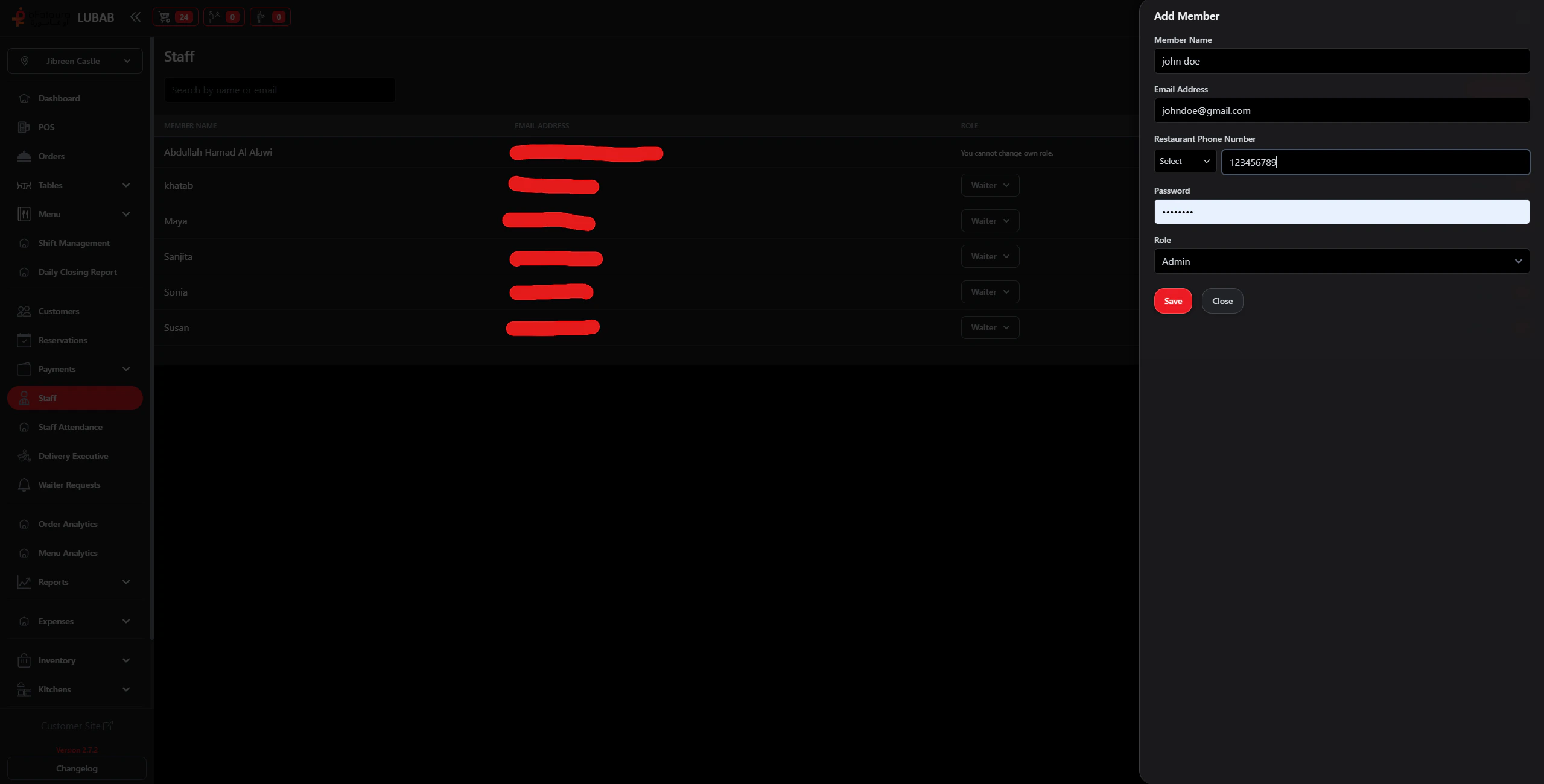 Add Staff Form
