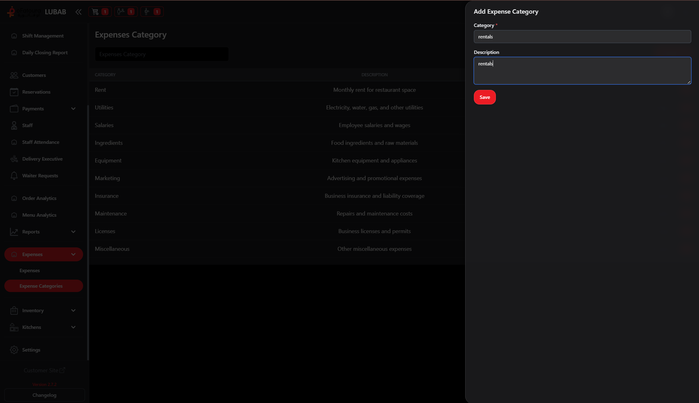 Expense Category Add