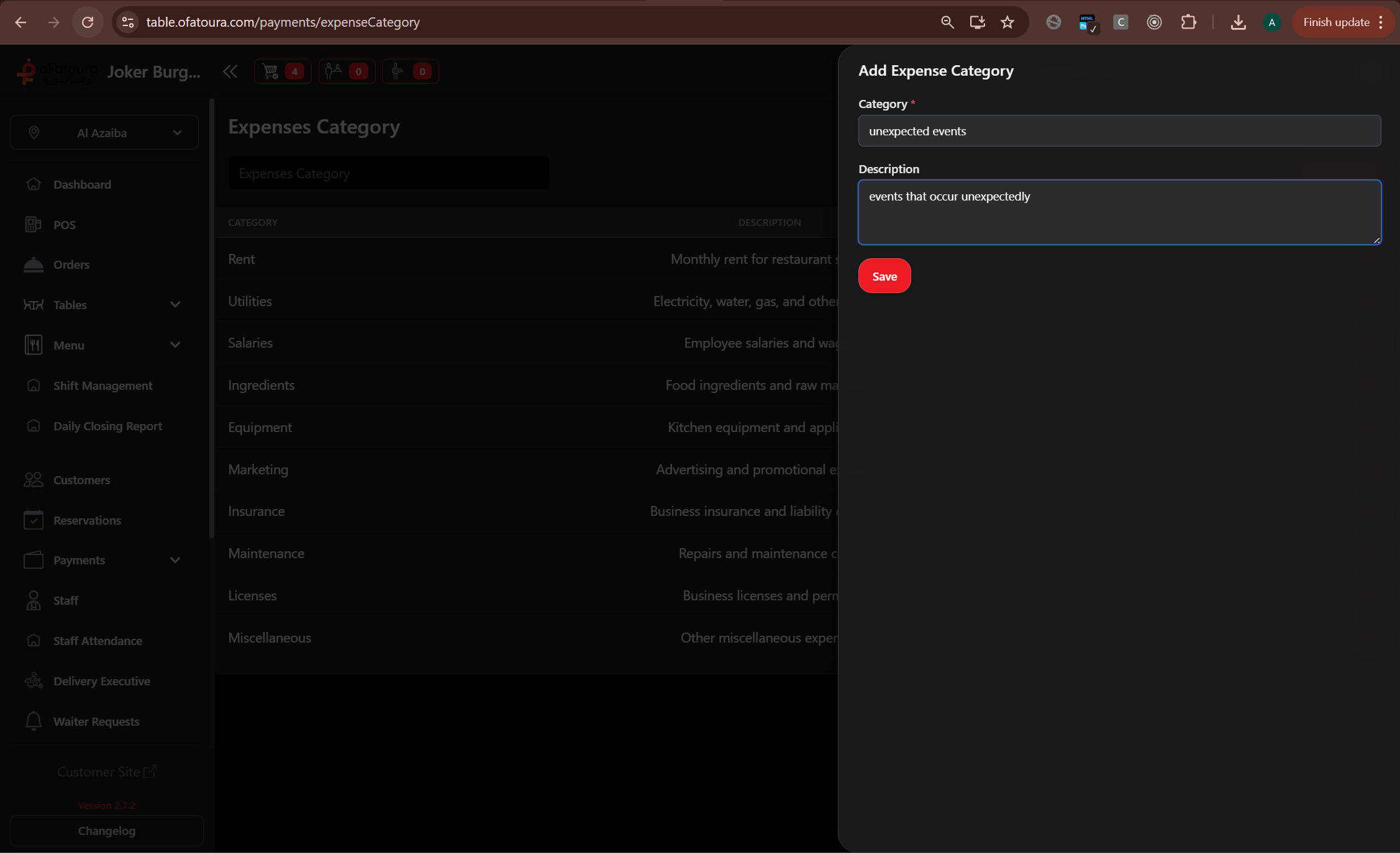 Add expense category