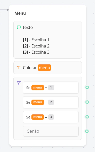 Menu example