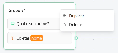Menu de contexto de grupo