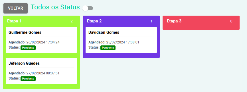 Quadros da sequência