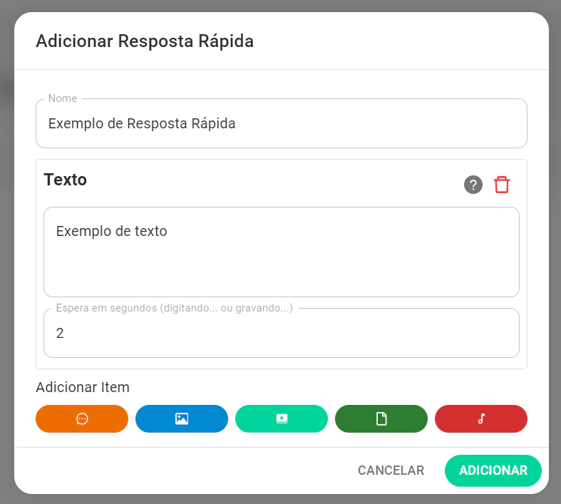 Criação de resposta rápida