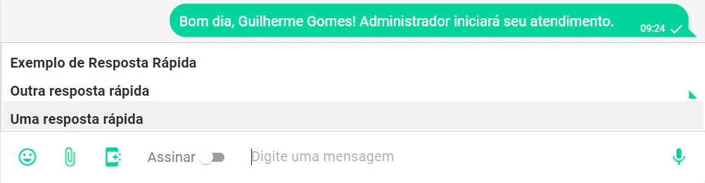 Envio de resposta rápida