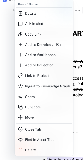 Context Menu Options