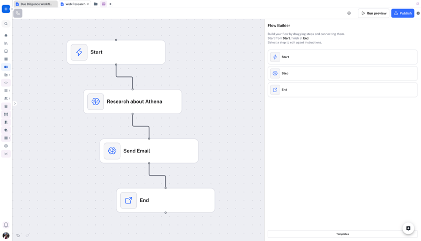 Workflow First Your First Workflow - AthenaIntel