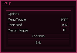 Setup Window