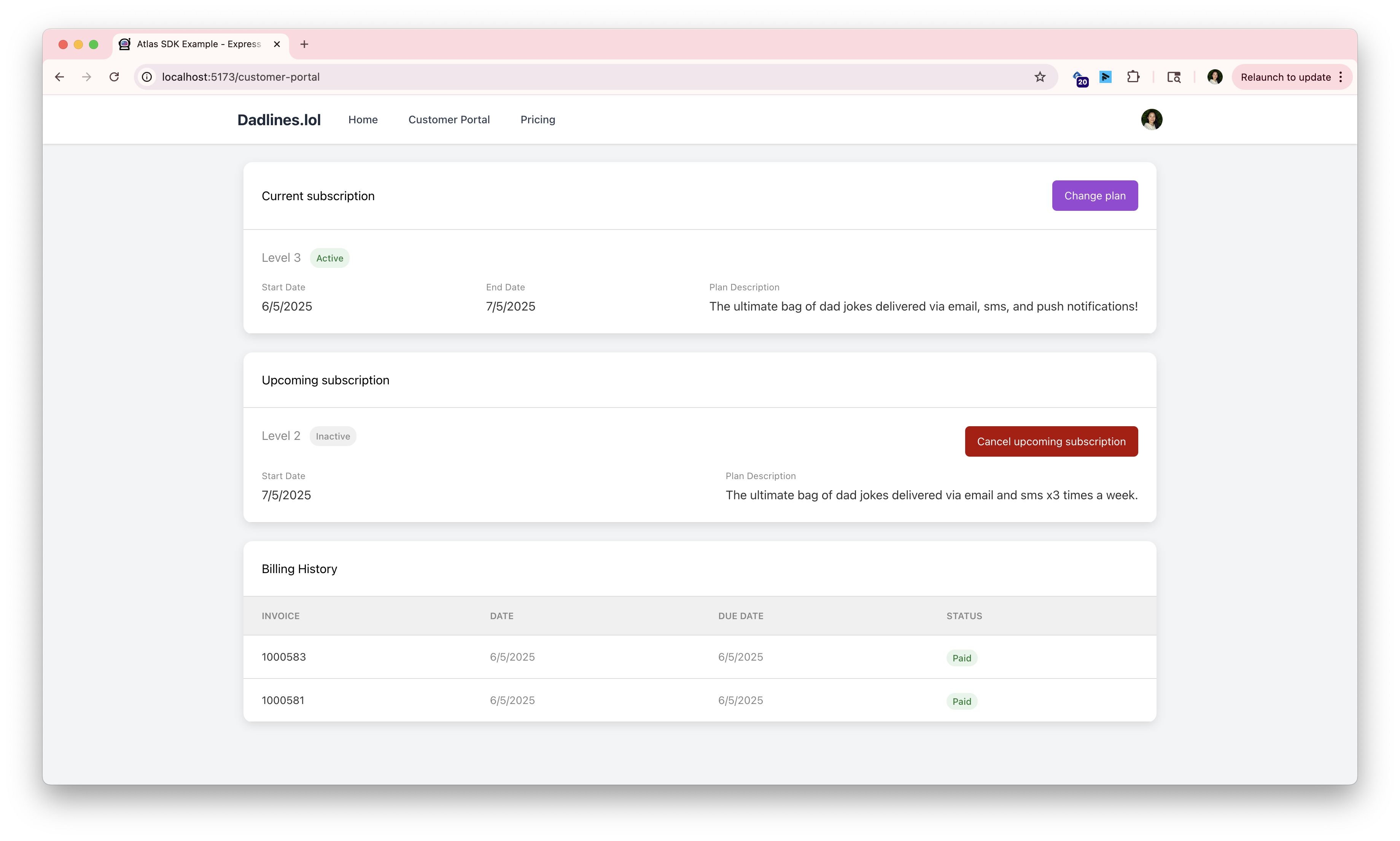 customer-portal-widget