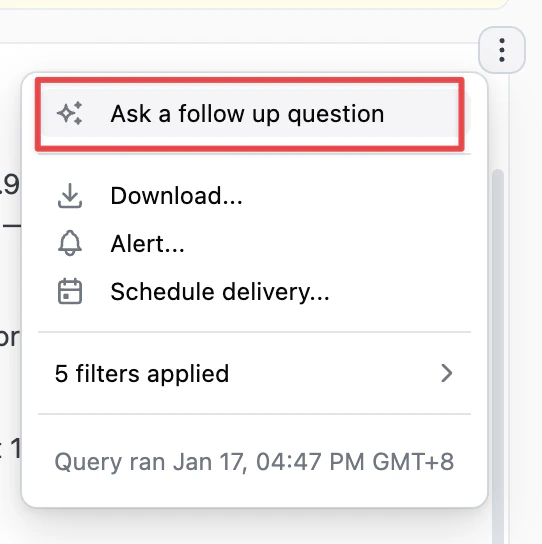 AI assistant floating button in bottom right corner of report