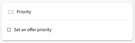 Priority card showing default unchecked state