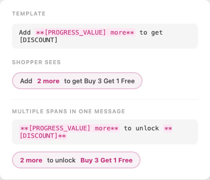 Inline pill showing explicit bold markup emphasis — single and multiple spans highlighted in accent color