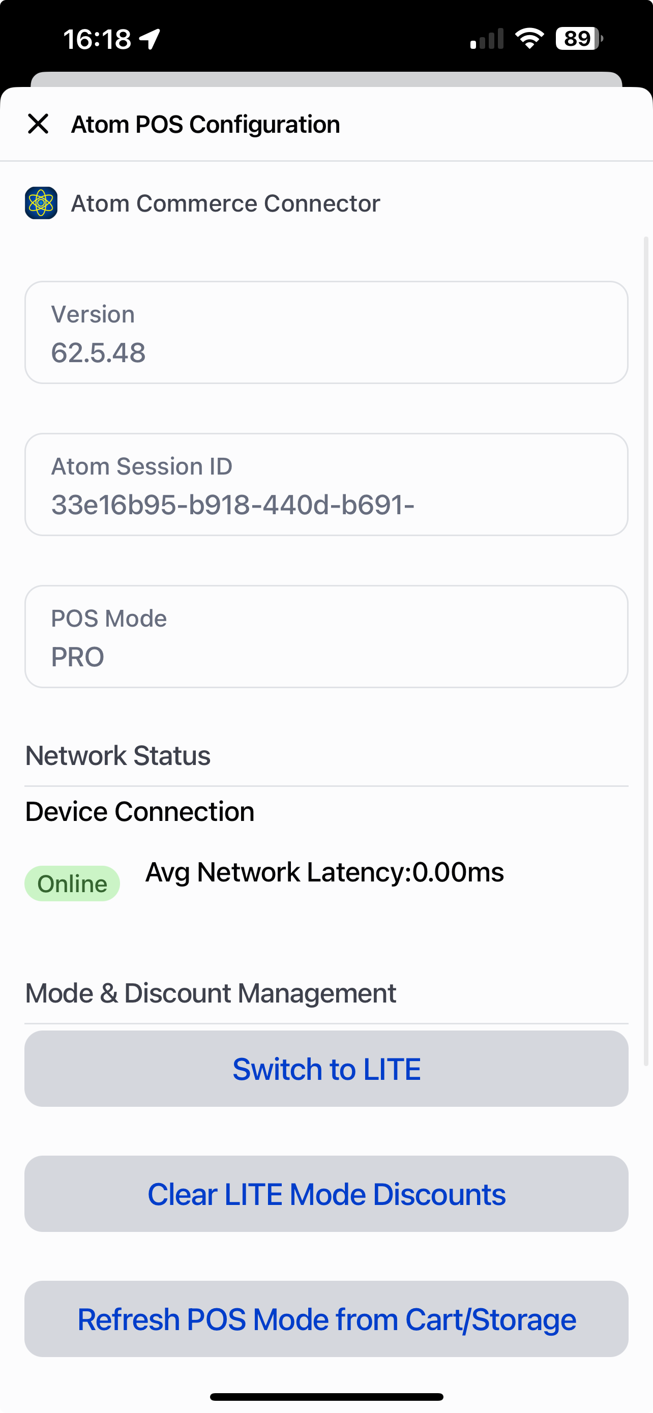 Atom POS Configuration