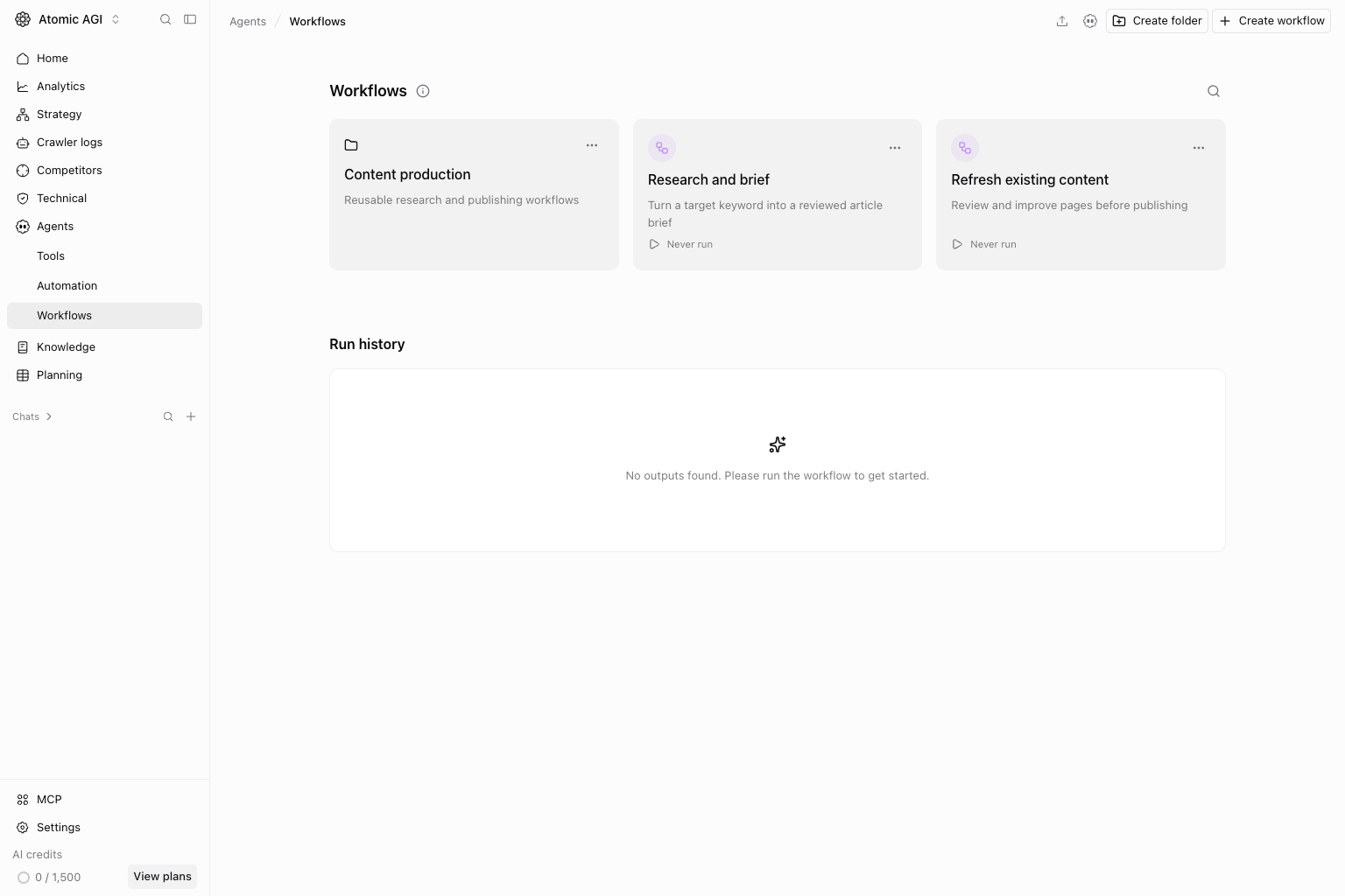 Workflows - Atomic AGI Documentation