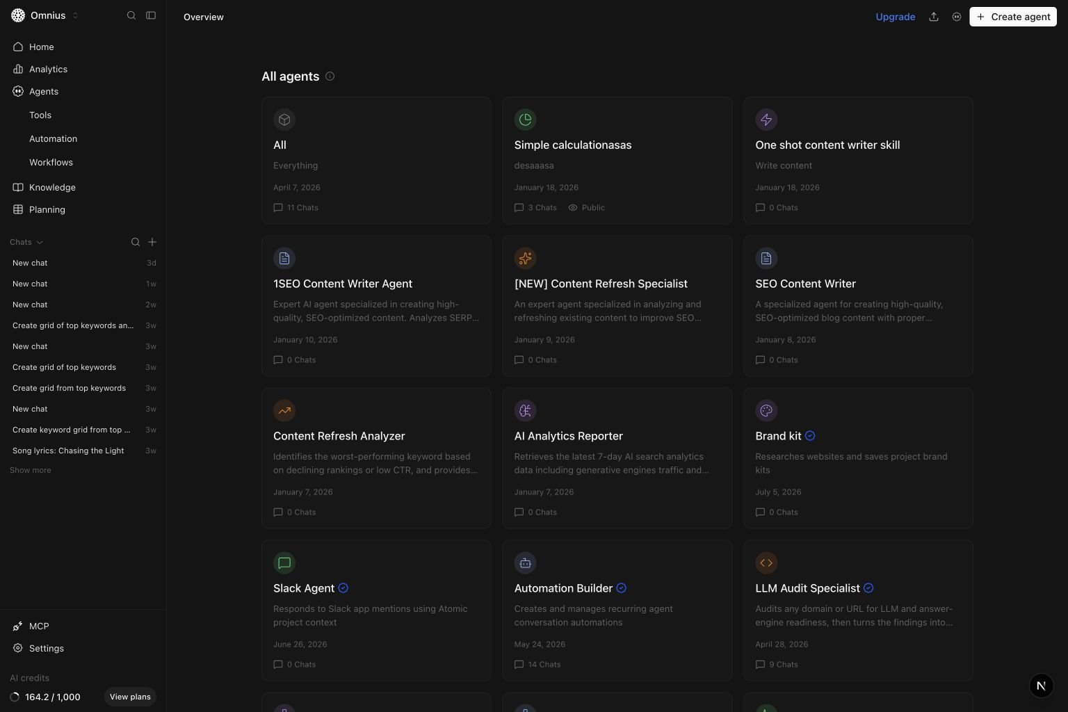 All agents page with available specialists and pagination