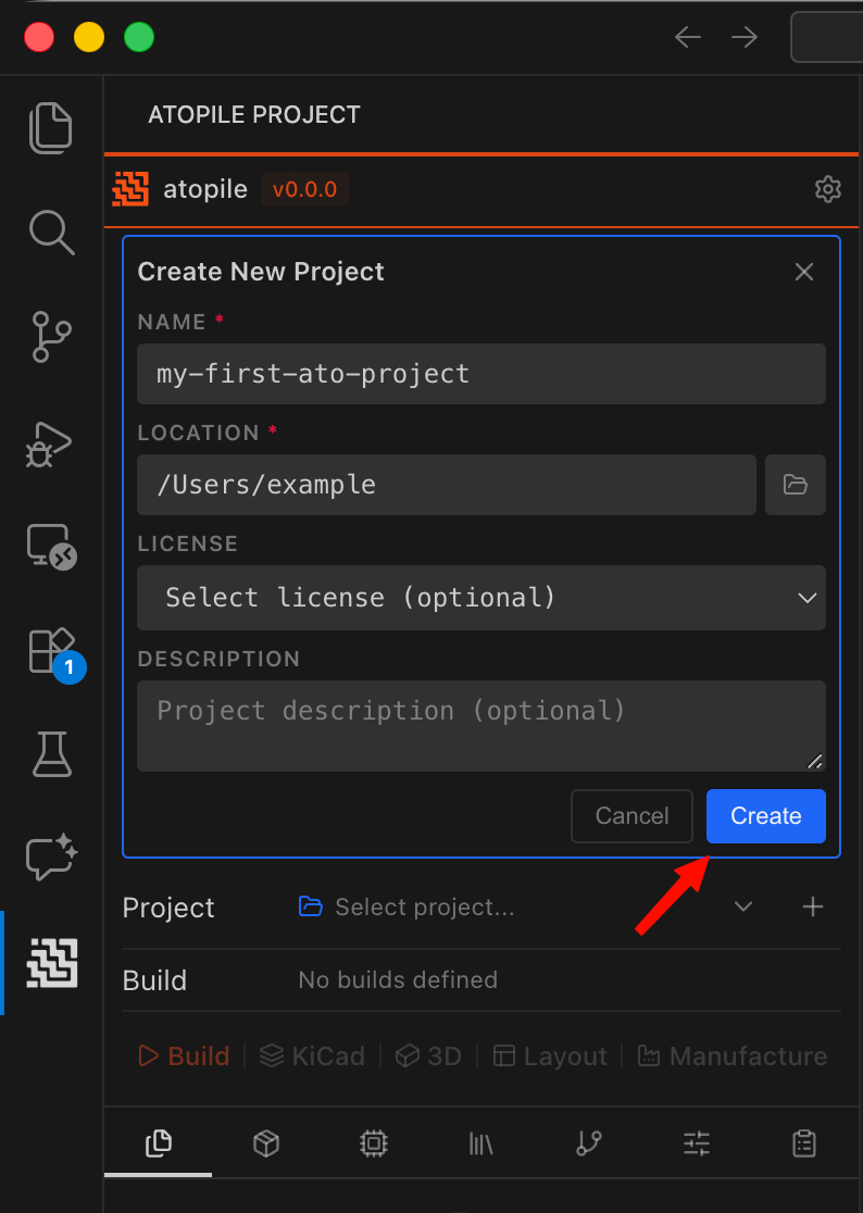 Fill in project details