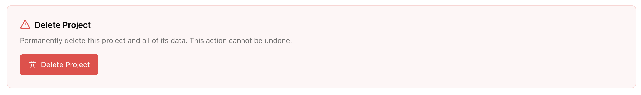 Danger Zone Settings
