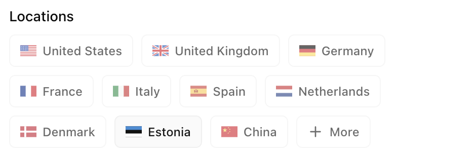Selecting locations for a prompt