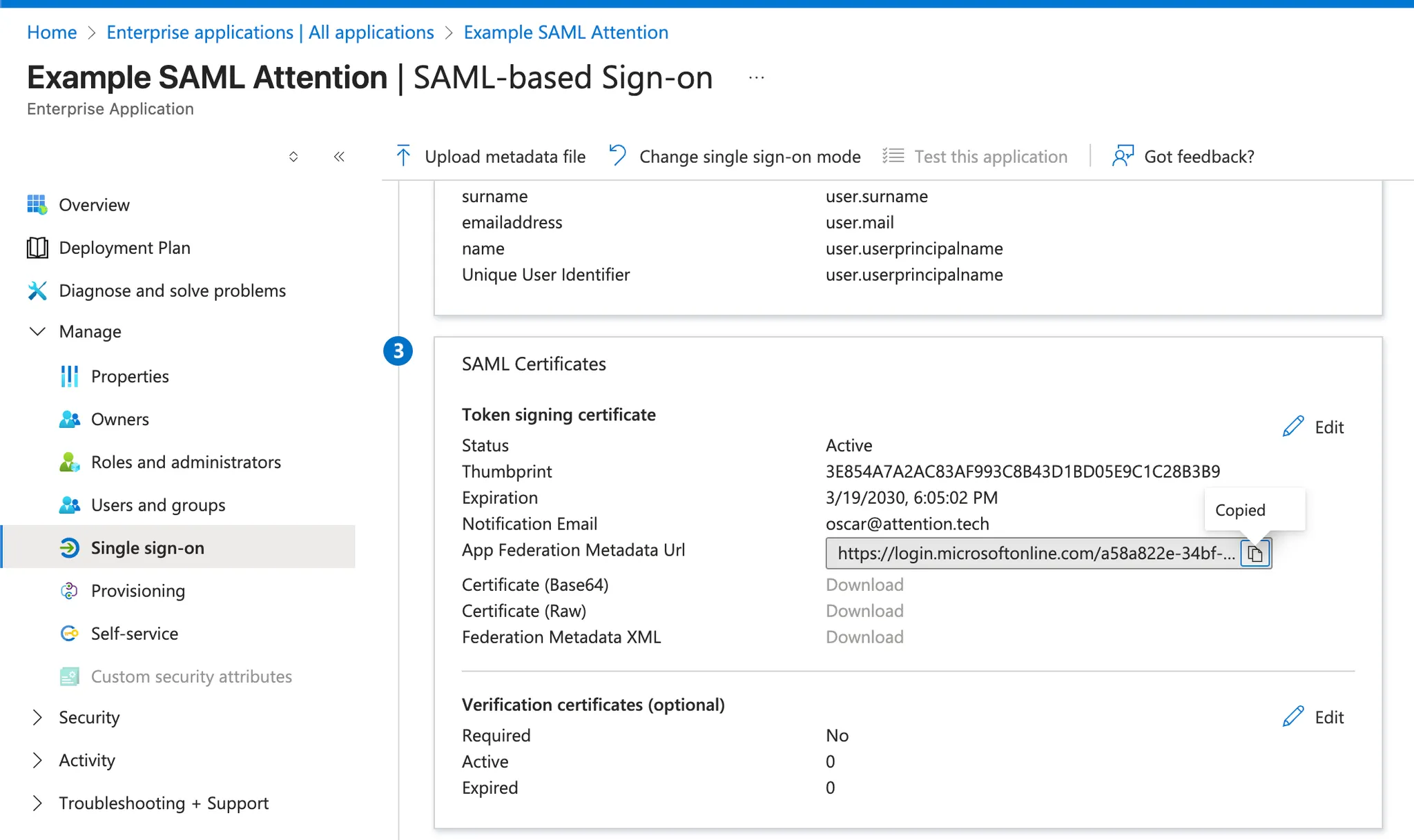 Entra ID Copy URL Pn