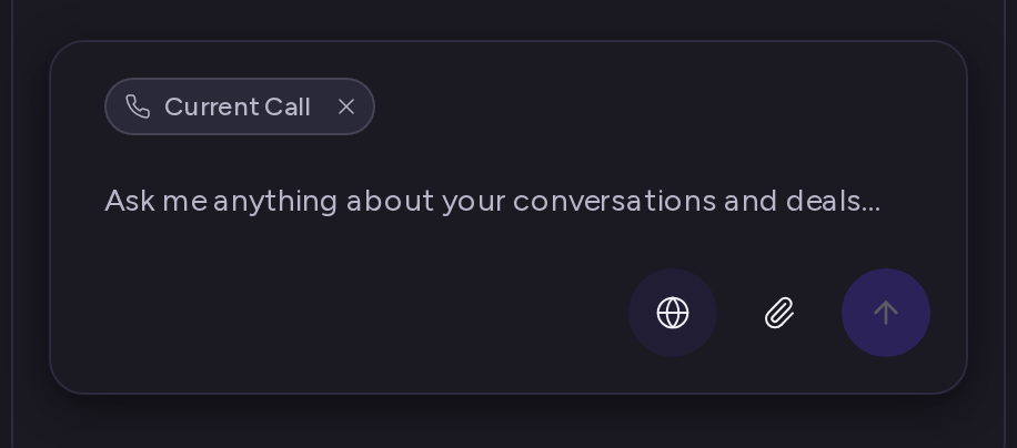 The Current Call chip above the message box in the floating panel