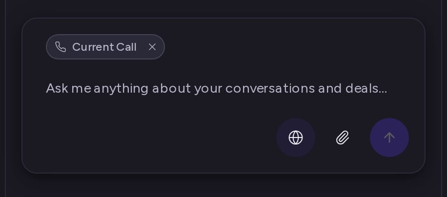 The Current Call chip above the message box in the floating panel