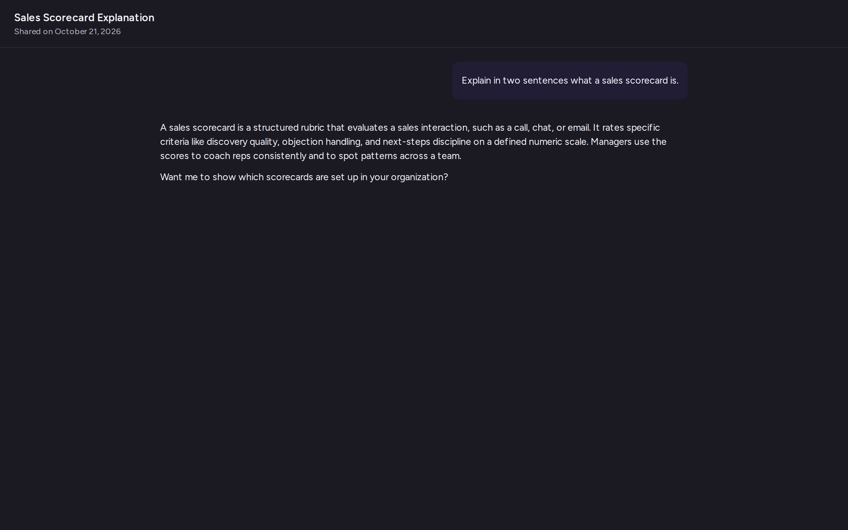 A shared Super Agent chat opened from a public link