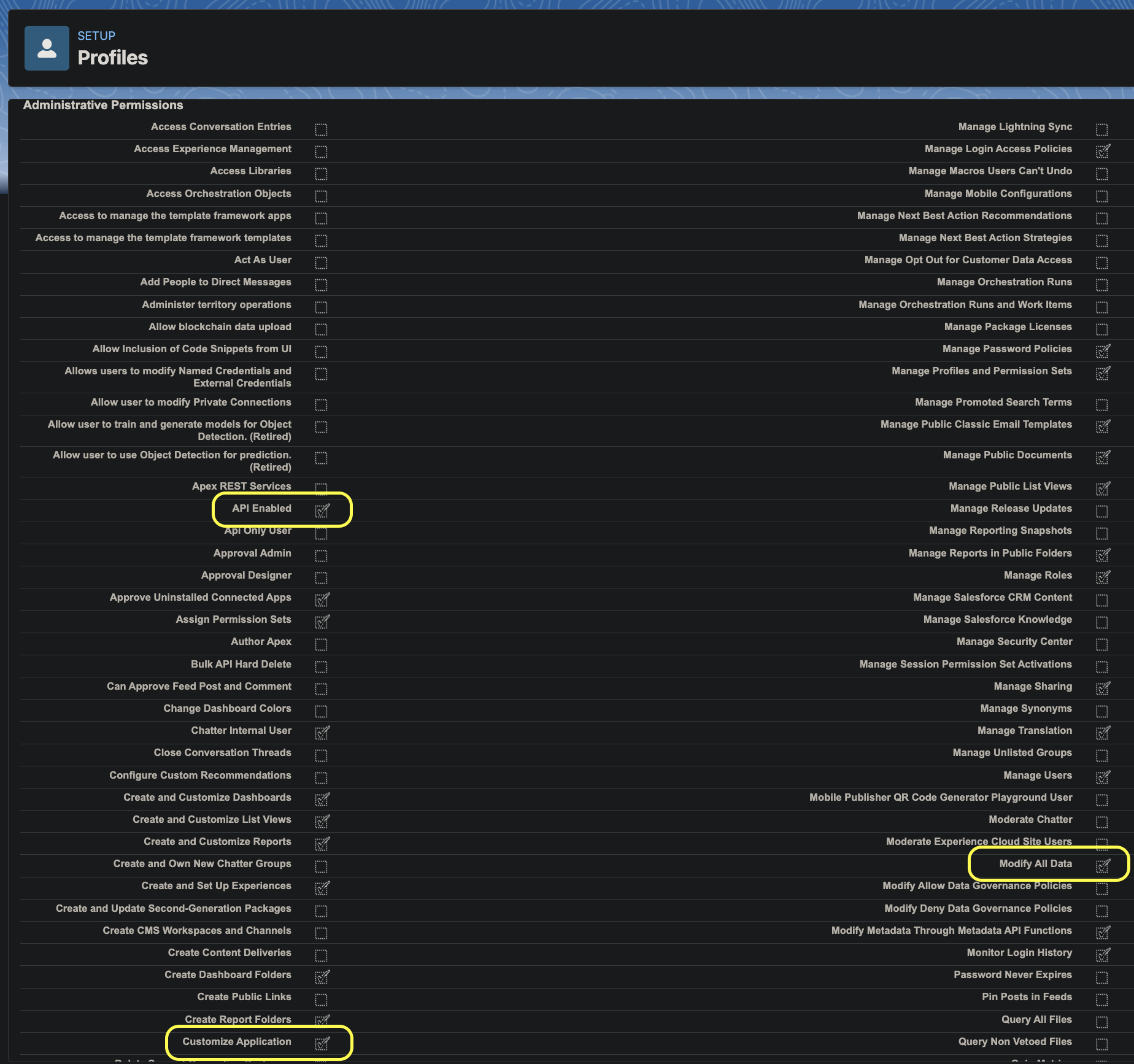 Administrative Permissions