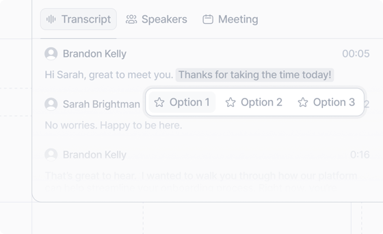 Call recording transcript text selection action - Attio Docs