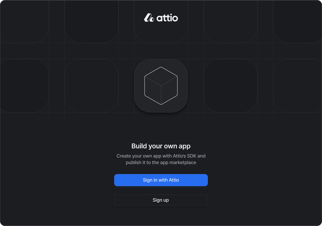 Creating an app - Attio Docs