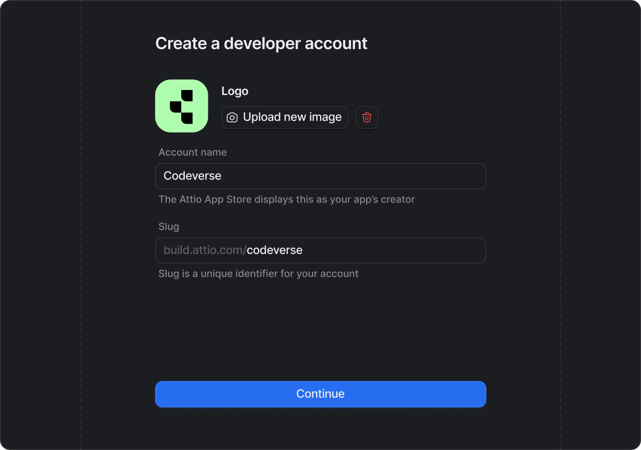 Creating an app - Attio Docs