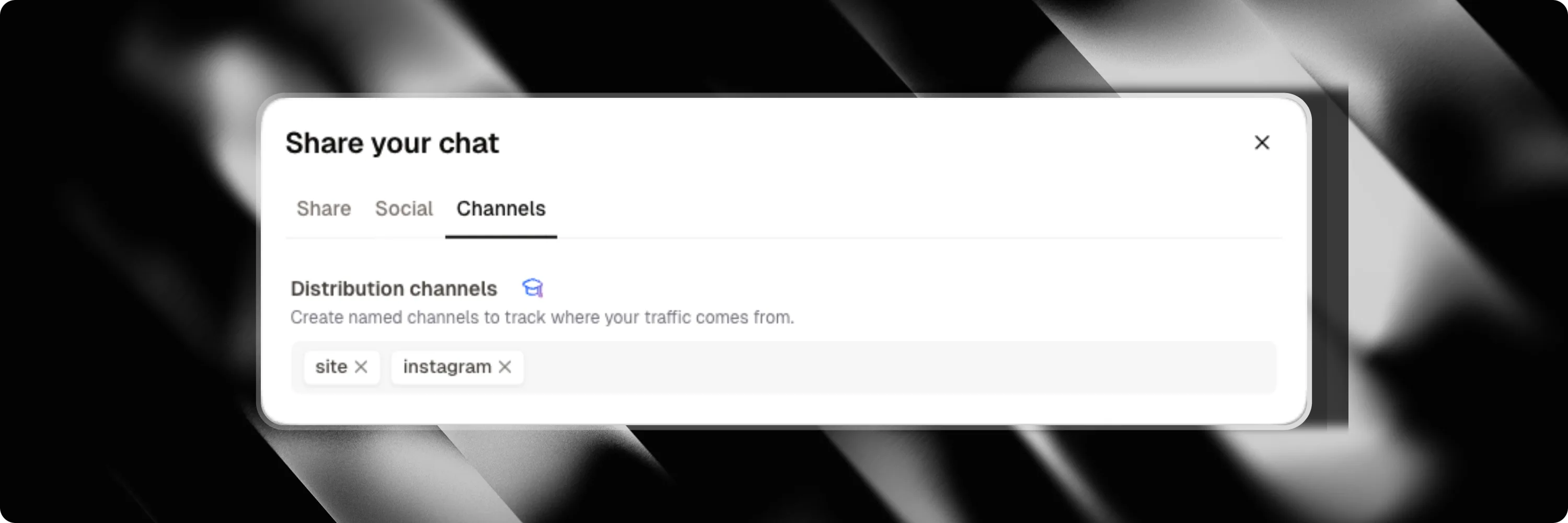 Distribution channels tab