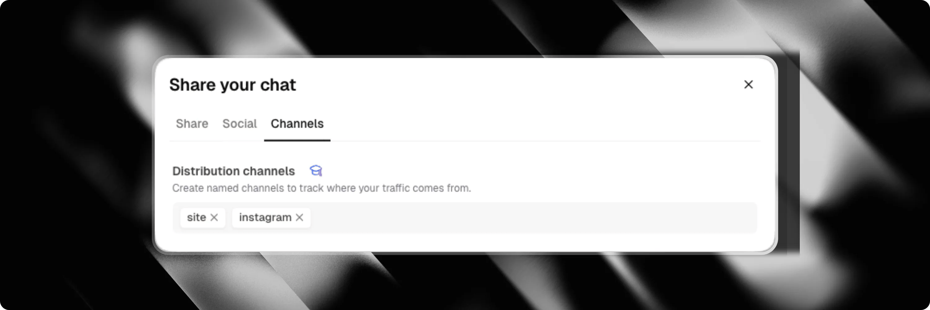 Distribution channels tab