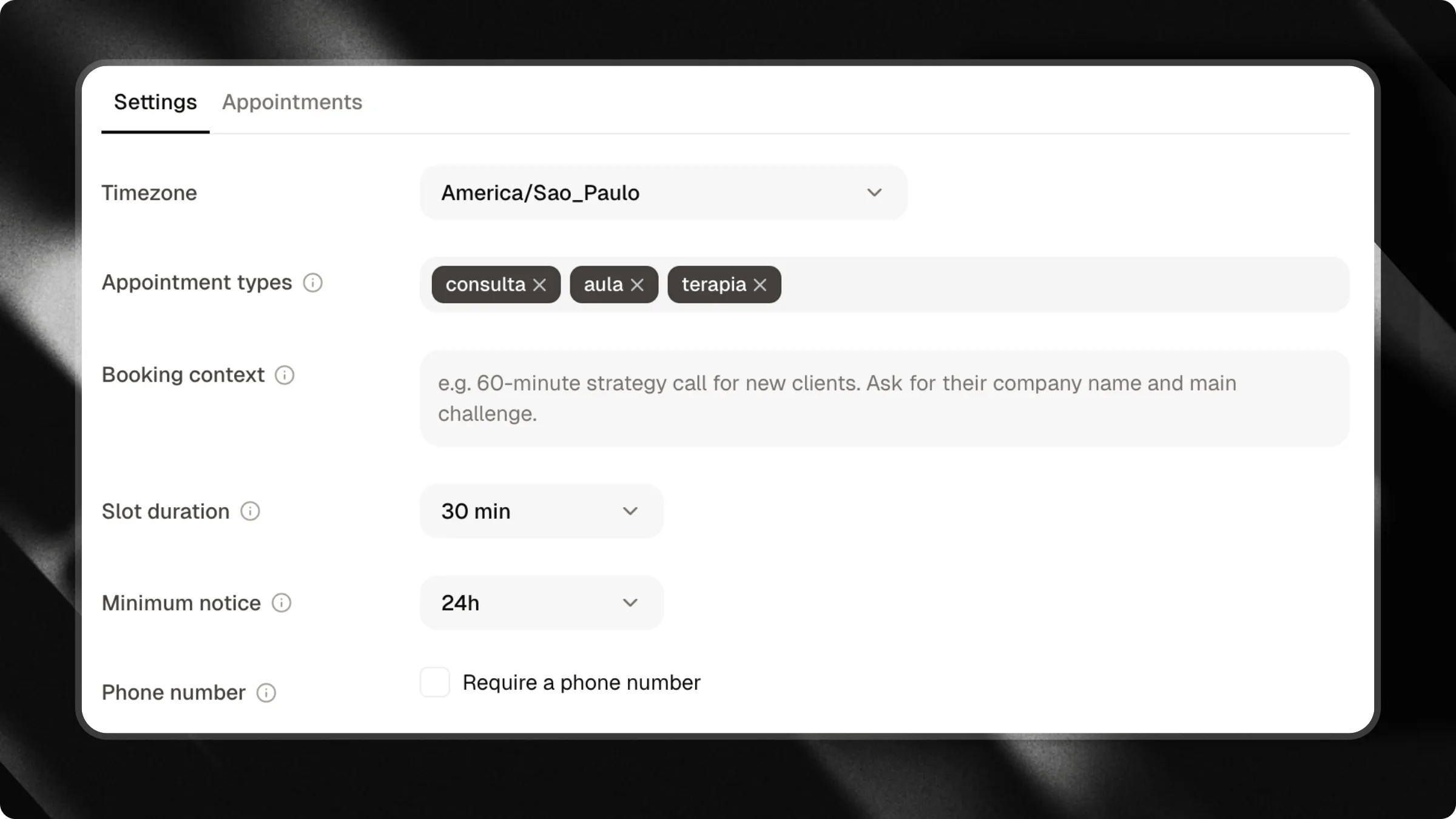 Configurações do Google Calendar