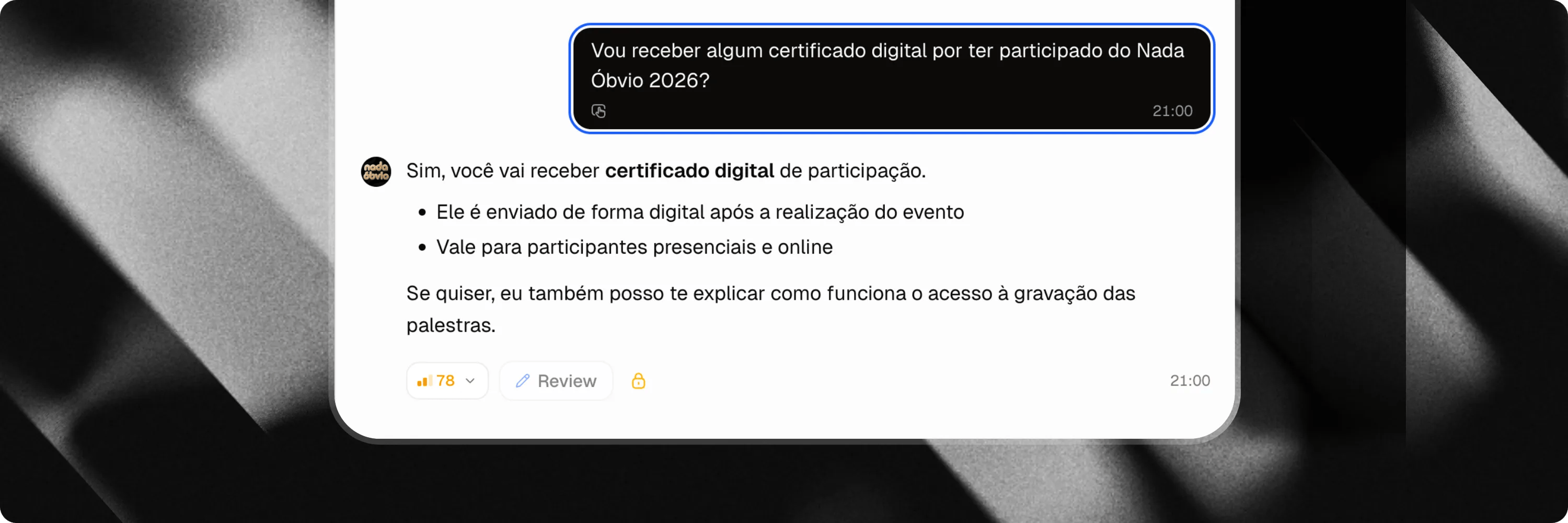 Inspeção da conversa